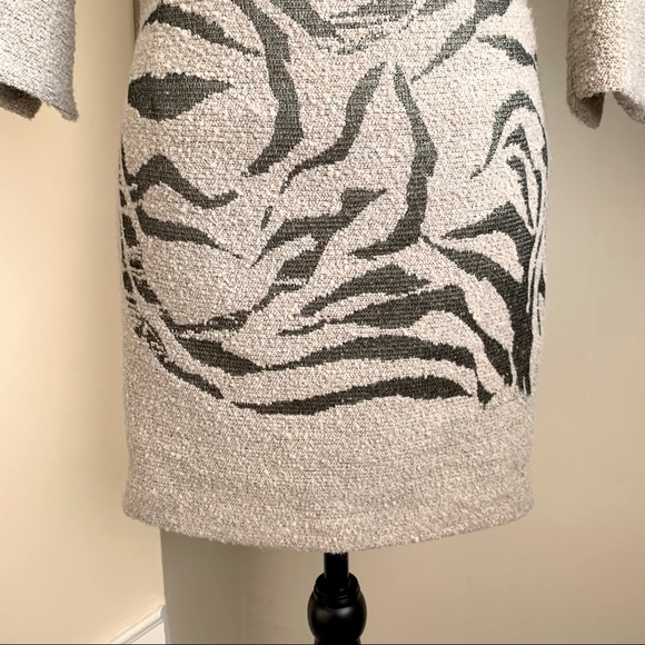 Hilton Hollis 2 Piece Wool Blend Animal Print Dress Suit Beige Green Sz 0 - Picture 6 of 16